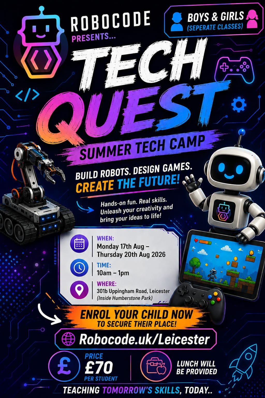 Robocode Leicester Tech Quest Summer Tech Camp.